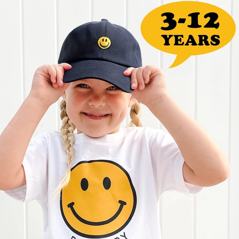 SONMONY Store Smile Face Toddler Baseball Cap Boy Baseball Hats Kids Washed Funny Hats Adjustable Cute Caps for 3-12 Years… - Image 2
